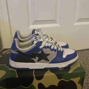 Bape Sk8sta Blue and White Sneakers
